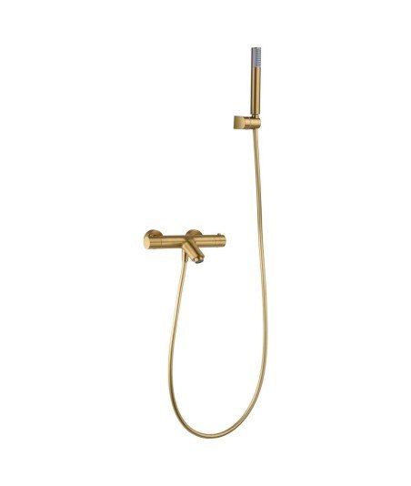 Grifería oro cepillado termostática de bañera Monza imex | BTM039-4OC