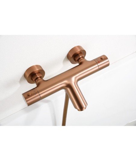 Grifería oro rosa termostática de bañera Monza imex | BTM039-4ORC