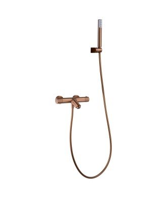 Grifería oro rosa cepillado termostática de bañera Monza imex
