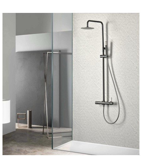 Columna black gun metal de ducha line IMEX | BDD038/BGM