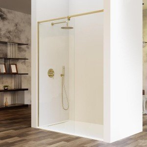 Mampara de ducha fija inox...