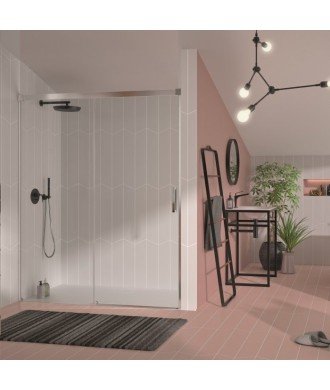 Mampara ducha 1 Fijo + 1 Puerta corredera Glasé