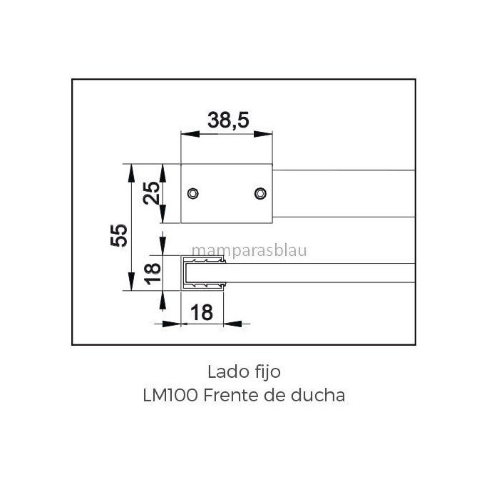 Mampara ducha frontal 2 fijos y 2 correderas Slim