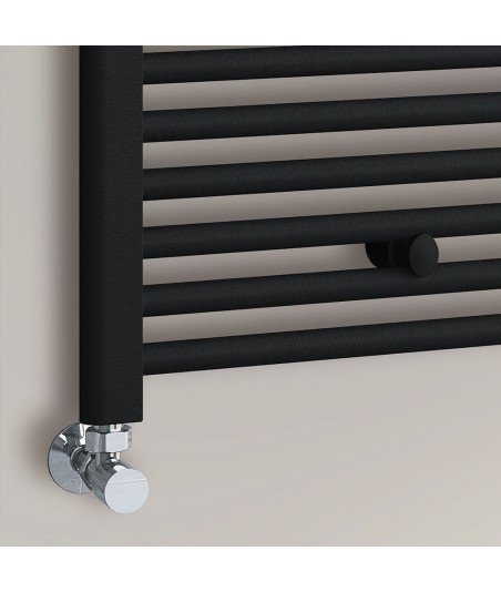 Radiador Secatoallas Negro mate 120X50