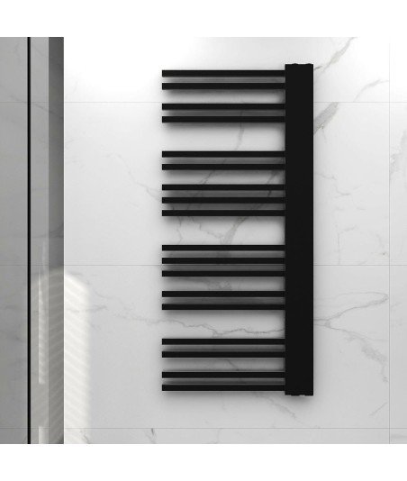 Radiador de agua toallero negro open 120x50