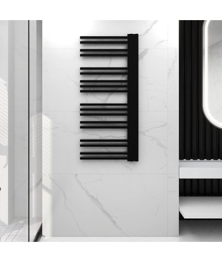 Radiador de agua toallero negro open 120x50