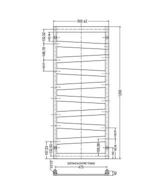 Radiador de agua toallero Scala negro 120x50