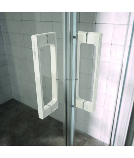 Mampara de ducha blanca angular Glasé