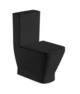 Inodoro compacto negro mate Rimless Rhodas | Aquore 388688