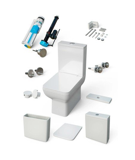 Inodoro compacto blanco Rimless Creta | Aquore 10272