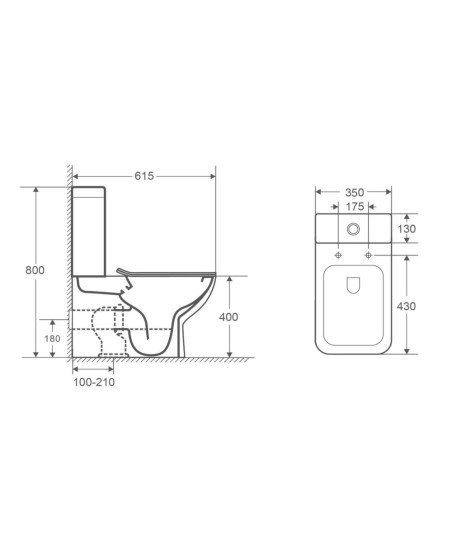 Inodoro compacto blanco Rimless Creta | Aquore 10272