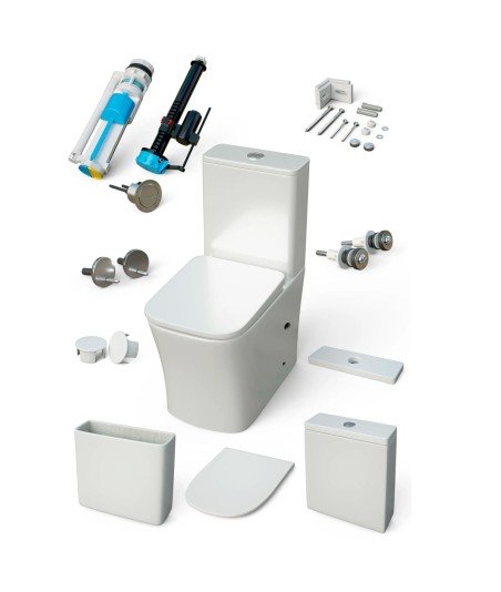 Inodoro compacto blanco Rimless Nikko | Aquore 016962