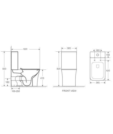 Inodoro compacto blanco Rimless Nikko | Aquore 016962