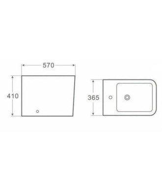 Bidé compacto blanco Rimless Pisa | 00329