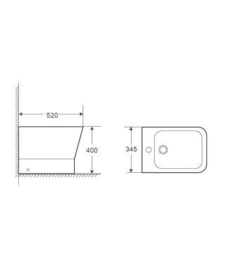 Bidé compacto blanco Rimless Rhodas | 10241