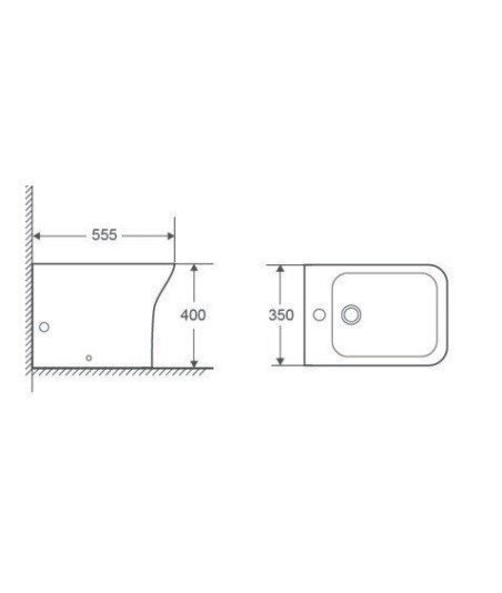 Bidé compacto blanco Rimless Nikko | 387240