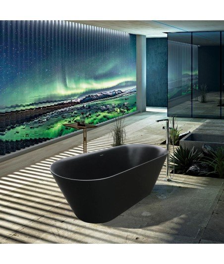 Bañera exenta de diseño negra acrílica Tasmania