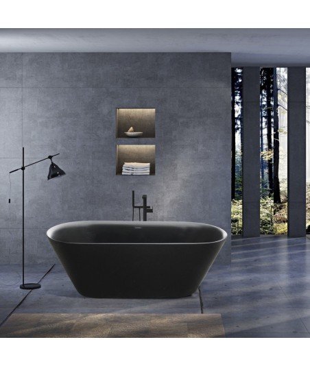 Bañera exenta de diseño negra acrílica Tasmania