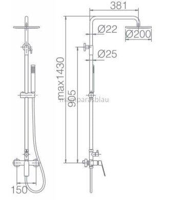 Columna de ducha negra Luxor IMEX
