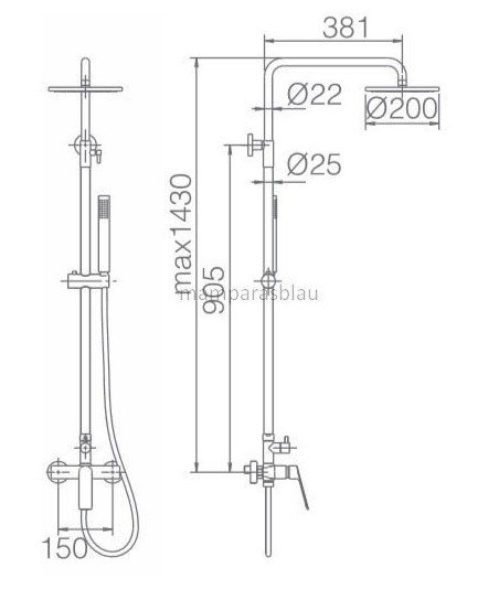 Columna de ducha negra Luxor IMEX