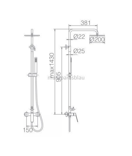 Columna de ducha blanca Luxor IMEX