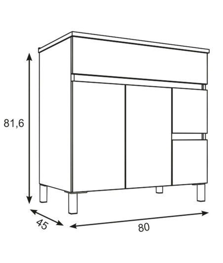 Pack Mueble de baño BASIC 80 cambrian