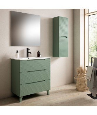Pack Mueble de baño BORNEO 100 Verde Lago 3 Cajones