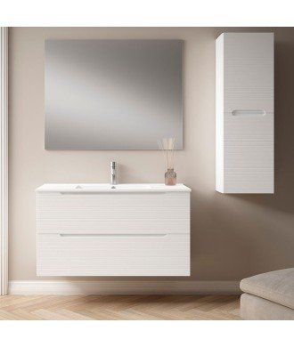 Pack Mueble de baño BORNEO 120 Blanco Mate 4 Cajones