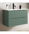 Pack Mueble de baño BORNEO 60 Verde Lago 2 Cajones