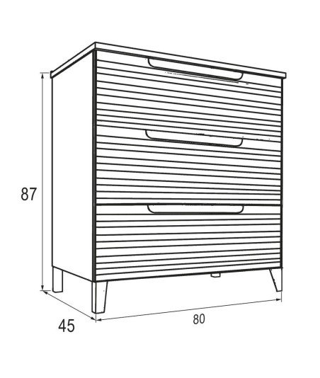 Pack Mueble de baño BORNEO 80 Blanco Mate 3 Cajones