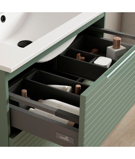 Pack Mueble de baño BORNEO 80 Verde Lago 3 Cajones