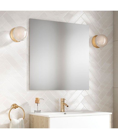 Pack Mueble de baño NORDIC Cajones 70 Roble Y Blanco Mate 2 Cajones