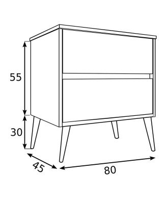 Pack Mueble de baño NORDIC 80 roble blanco mate