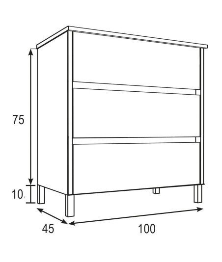 Pack Mueble de baño SIROCO 100 Teca Claro 3 Cajones