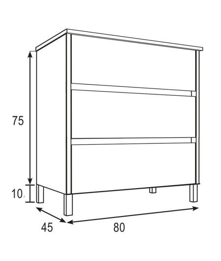 Pack Mueble de baño SIROCO 80 Teca Claro 3 Cajones