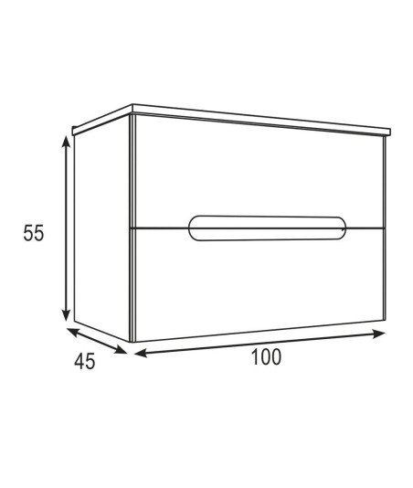 Pack Mueble de baño VISION 100 Blanco Mate 2 Cajones