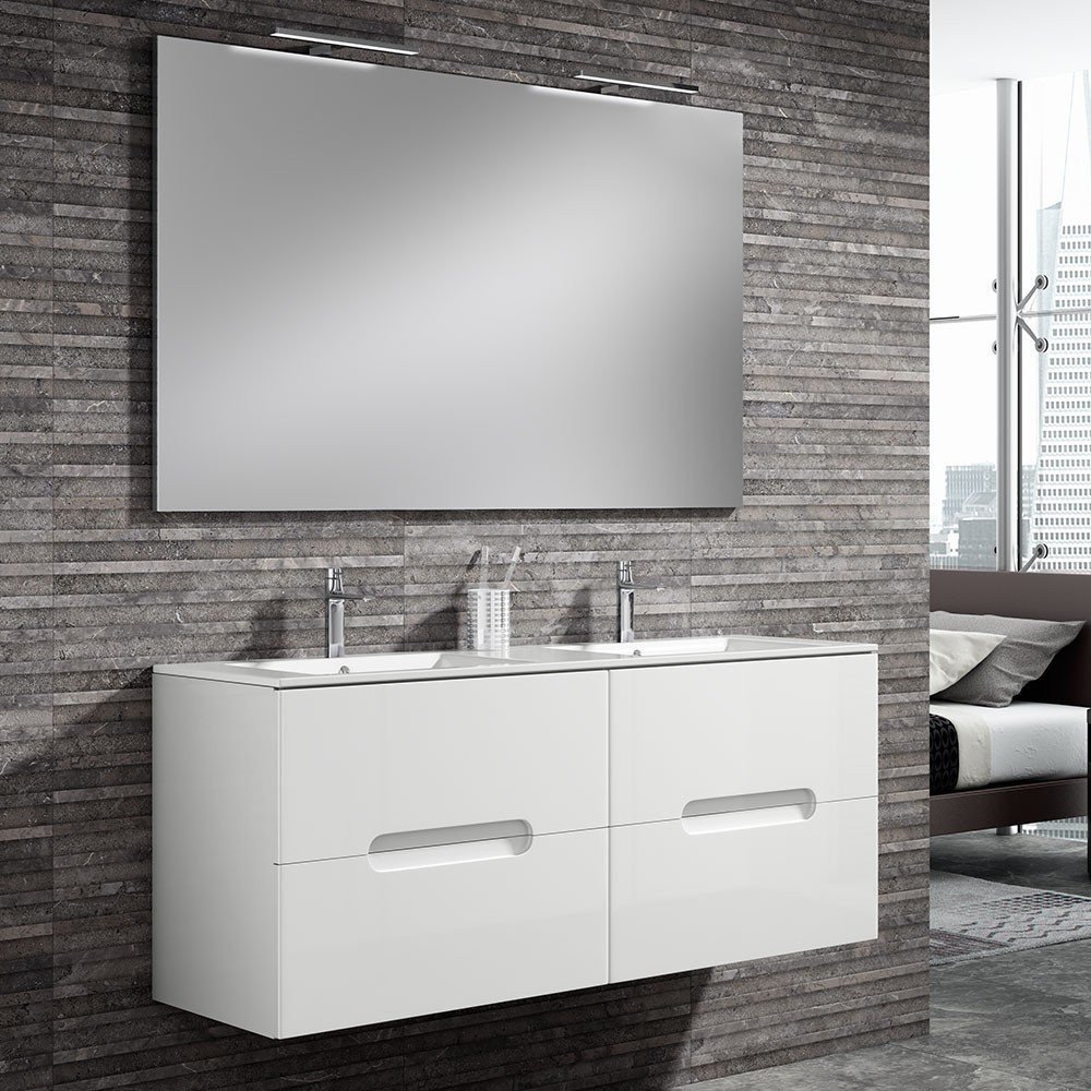 Pack Mueble de baño VISION 120 Blanco Mate 2 Cajones