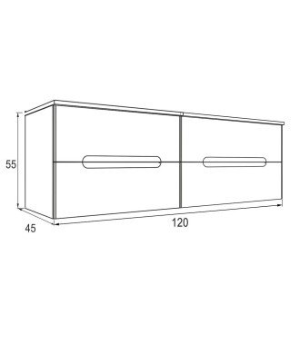 Pack Mueble de baño VISION 120 Blanco Mate 2 Cajones
