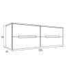 Pack Mueble de baño VISION 120 Blanco Mate 2 Cajones