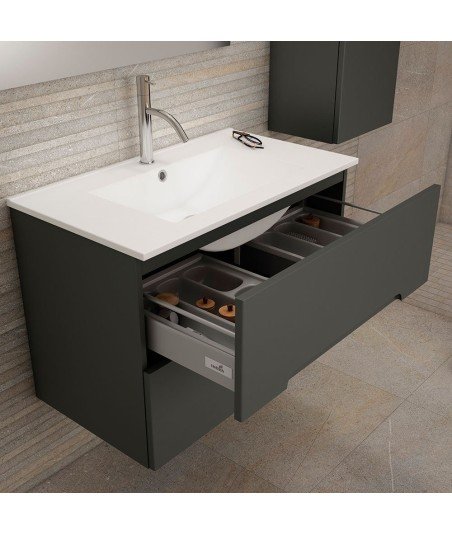 Pack Mueble de baño VISION 60 Grafito 2 Cajones