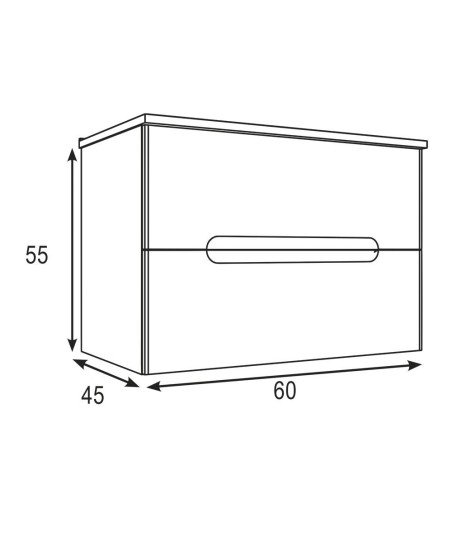 Pack Mueble de baño VISION 60 Moka 2 Cajones