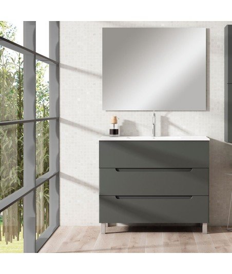 Pack Mueble de baño VISION 80 Grafito 3 Cajones