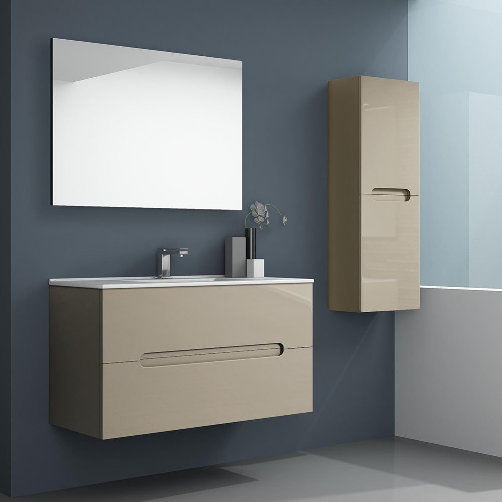 Pack Mueble de baño VISION 80 Moka 2 Cajones