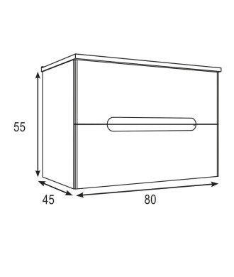 Pack Mueble de baño VISION 80 Moka 2 Cajones