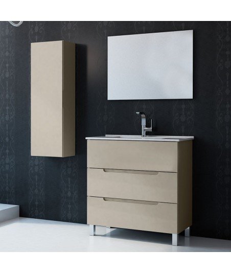 Pack Mueble de baño VISION 80 Moka 3 Cajones