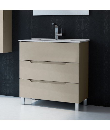 Pack Mueble de baño VISION 80 Moka 3 Cajones