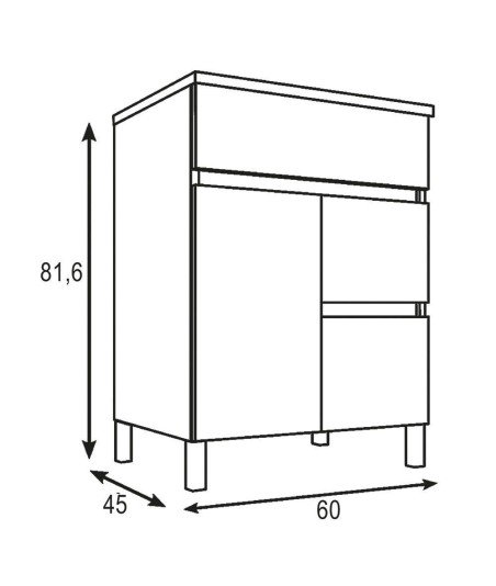 Mueble + Lavabo BASIC 60 cambrian