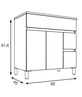 Mueble + Lavabo BASIC 80 cambrian