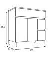 Mueble + Lavabo BASIC 80 cambrian