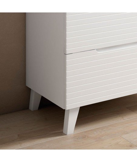 Mueble + Lavabo BORNEO 100 Blanco Mate 3 Cajones